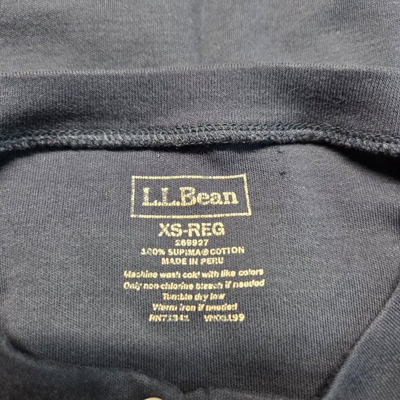 L.L. Bean Extra Small Dark Blue 1/4 Sleeve Pleated Lightweight Casual T-Shirt - Picture 9 of 9